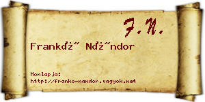 Frankó Nándor névjegykártya