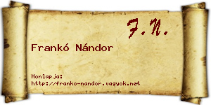 Frankó Nándor névjegykártya