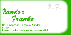 nandor franko business card