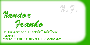 nandor franko business card